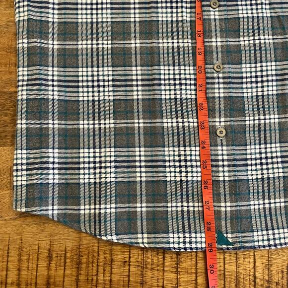 Untuckit Mens Flannel Button Shirt L Gray Plaid Quenterra Long Sleeve Cotton - Picture 11 of 11